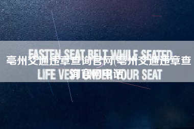 亳州交通违章查询官网(亳州交通违章查询官网电话)