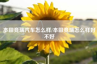 本田竞瑞汽车怎么样/本田竞瑞怎么样好不好 本田竞瑞汽车怎么样/本田竞瑞怎么样好不好