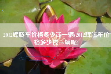 2012辉腾车价格多少钱一辆(2012辉腾车价格多少钱一辆呢)