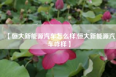 【恒大新能源汽车怎么样,恒大新能源汽车咋样】