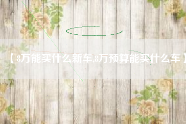 【8万能买什么新车,8万预算能买什么车】