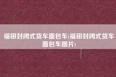 福田封闭式货车面包车(福田封闭式货车面包车图片) 福田封闭式货车面包车(福田封闭式货车面包车图片)